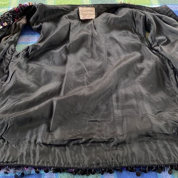 Vintage 60s beaded vest Embellished with sequins. 100% Wiool Must see Video - Picture 6 of 16